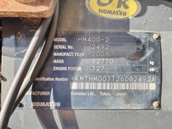 Komatsu HM400-2 Dump Truck for Sale